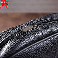 Сумка мужская черная из мягкой кожи в сумке два встроенных кармана на молнии Отличное качество