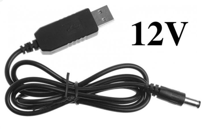 Кабель перехідник USB to DC 5.5X2.5ММ 5-12V для живлення роутера модема перетворювач від Powerbank повербанка