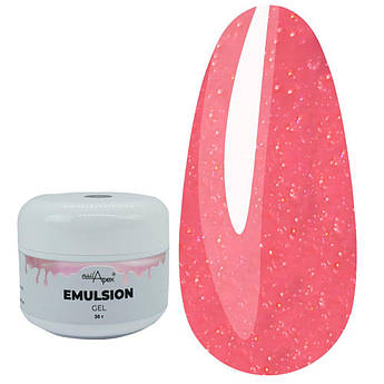 Рідкий гель для моделювання NailApex Emulsion, №4 рожевий із золотим мікроблиском 30 г