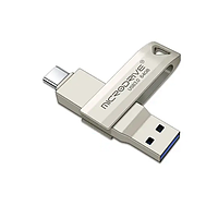 Металлическая USB - type-c OTG флешка MICRODRIVE 64 Gb USB 3.0 Флэш накопитель для ноутбука и компьютера