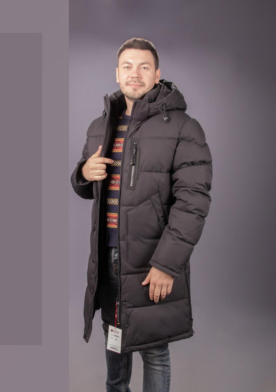 Куртка зимова Kings Wind довга чоловіча 48-56 арт.1674, 50, XL, Чорний, фото 1
