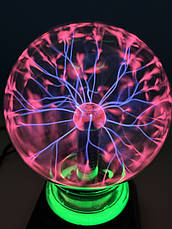 Декоративний світильник, плазмова куля Тесла, блискавичний дотик "Plasma Magic Light Flash BIG Ball" 10 см, фото 4