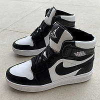 Кросівки шкіряні зимові чорно-білі /30611/ 37р