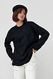 Жіночий в'язаний джемпер оверсайз — чорний колір, ONE SIZE (є розміри), фото 7