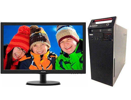 ПК+Монітор Lenovo ThinkCentre E73 MT/ i3-4170/ 8GB RAM/ 500GB HDD/ HD 4400+Phil 223V5L 22" 1920x1080 VGA, фото 1