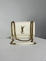 Yves Saint Laurent Medium Sunset in Smooth Leather Cream/Gold 22 х 15 х 7 см жіночі сумочки та клатчі гарне