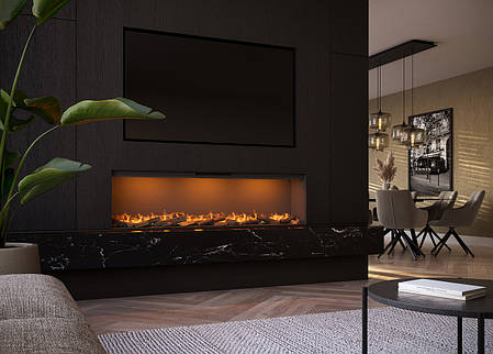 Електрокамін з обігрівом Faber by Dimplex E-Slim Linear 1700-450 фронтальний паровий, фото 1