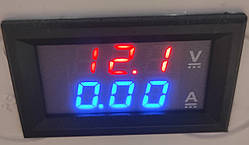Цифровий вольтметр-амперметр  0-100 вольт 10 Ампер 0.28" для врізки в корпус