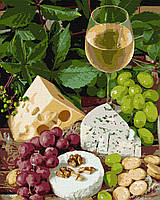 Картина по номерам обложка Белое вино с сыром 40х50 см