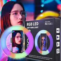 RGB MJ-33 Кольцевая лампа цветная 33 см | led кольцевая лампа | Led Light для блогера Tik Tok