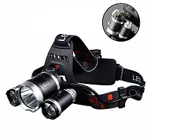 Потужний акумуляторний налобний ліхтар з 3 світлодіодами