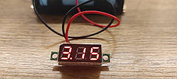 Цифровий вольтметр 2.5V-40V для врізки в корпус, міні, 0.28 дюйма