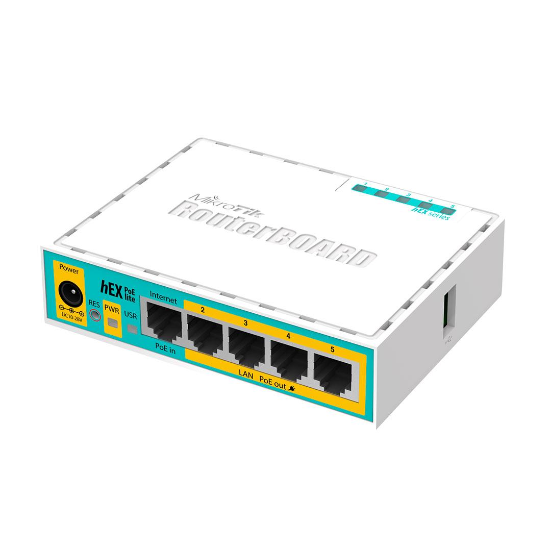 MikroTik hEX PoE lite (RB750UPr2) 5-портовий маршрутизатор