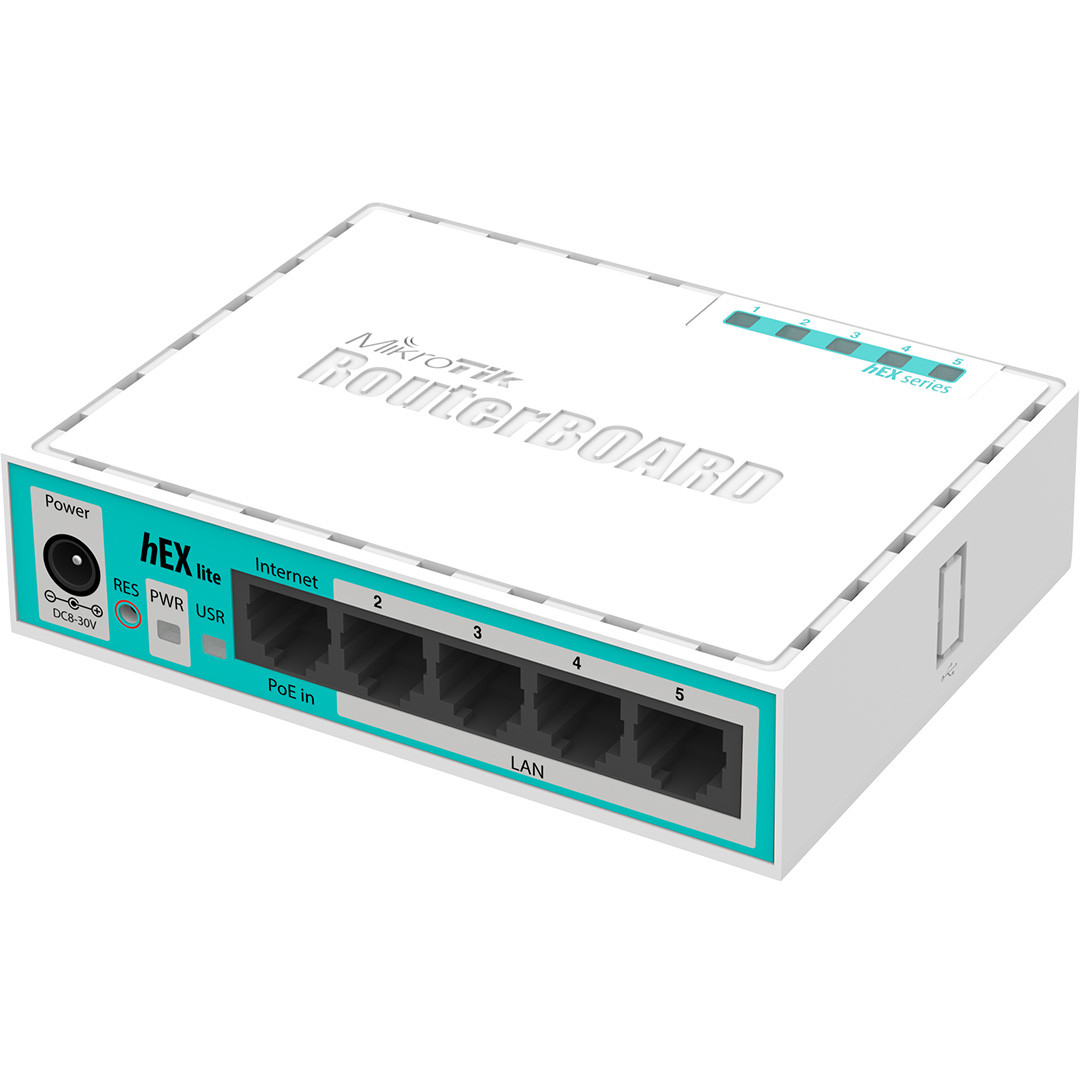 MikroTik hEX lite (RB750r2) - 5-портовий маршрутизатор