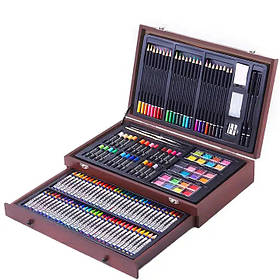 Набір для дитячої творчості (малювання) Stationery Set у дерев'яній валізі 143 предмета (15010)