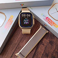 Smart Watch Series 9 HW69 Ultra 2 Новинка 2023 AMOLED Compass, 49 мм, 2-х ядерный серебро с бежевым ремешком
