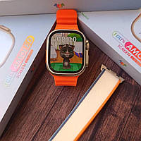 Smart Watch Series 9 HW69 Ultra 2 Новинка 2023 AMOLED Compass, 49 мм, 2-х ядерный серебро с оранжевым ремешком