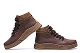 Зимові чоловічі шкіряні коричневі черевики, фото 5