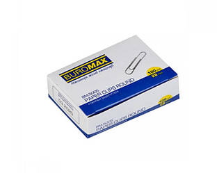 Скріпки 28 мм 100 шт BUROMAX BM5005 закруглені сріблястий