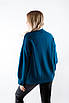 Светр оверсайз з горловиною синій 66010 ONE SIZE (2000000116075), фото 4