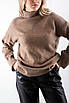 Светр оверсайз з горловиною бежевий 66010 ONE SIZE (2000000116051), фото 3