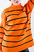Джемпер жіночий в смужку оранжево-чорний 62017 ONE SIZE (2000000120867), фото 2
