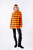 Джемпер жіночий в смужку оранжево-чорний 62017 ONE SIZE (2000000120867), фото 3