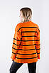 Джемпер жіночий в смужку оранжево-чорний 62017 ONE SIZE (2000000120867), фото 4