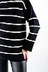 Джемпер жіночий в смужку чорно-білий 62017 ONE SIZE (2000000120874), фото 2