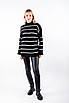 Джемпер жіночий в смужку чорно-білий 62017 ONE SIZE (2000000120874), фото 3