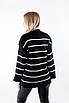 Джемпер жіночий в смужку чорно-білий 62017 ONE SIZE (2000000120874), фото 4