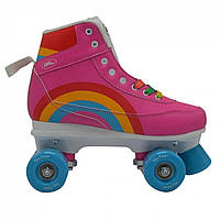 Роликові ковзани для дівчаток No Fear Retro Quad Girls Roller Skates Pink Rainbow, оригінал. Доставка від 14 днів