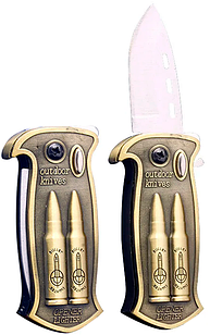 Запальничка газова з ножем "Патрони АК-47 " (Турбо полум'я 🚀) HL-523-2