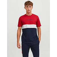 Рубашка Jack and Jones Block Colour Sleeve T- Tango Red Доставка від 14 днів - Оригинал