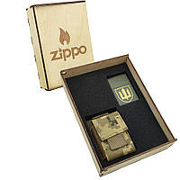 Подарочный набор Zippo Зажигалка 221 TR Тризуб+ Коробка + Чехол для системы molle mz05px пиксель