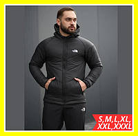 Демисезонная мужская черная короткая куртка NORTH FACE, Молодежная теплая мужская куртка осенняя из плащевки