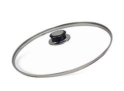 Кришка Brizoll без ручки d26 см скло з металевим обідком (4626н)