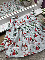Детское новогоднее платье Гномики