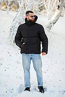 Мужская зимняя очень теплая куртка на молнии со съемным капюшоном размеры 48-56