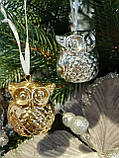 Сова керамічна підвісна золото, фото 3