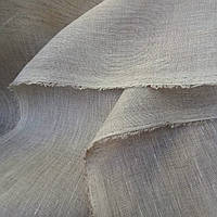 Льняная декоративная ткань серого цвета (шир. 150 см)