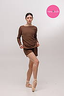 Костюм детский взрослый для танцев балета гимнастики хореографии разогрева с ангоры Коричневый