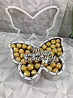 Сладкий подарочный бокс для девушки с конфетками набор в форме бабочки для жены, мамы, ребенка Nbox-61