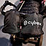 Муфта рукавички роздільні, на коляску / санки, універсальна, для рук, чорні з вишивкою Cybex, фото 8