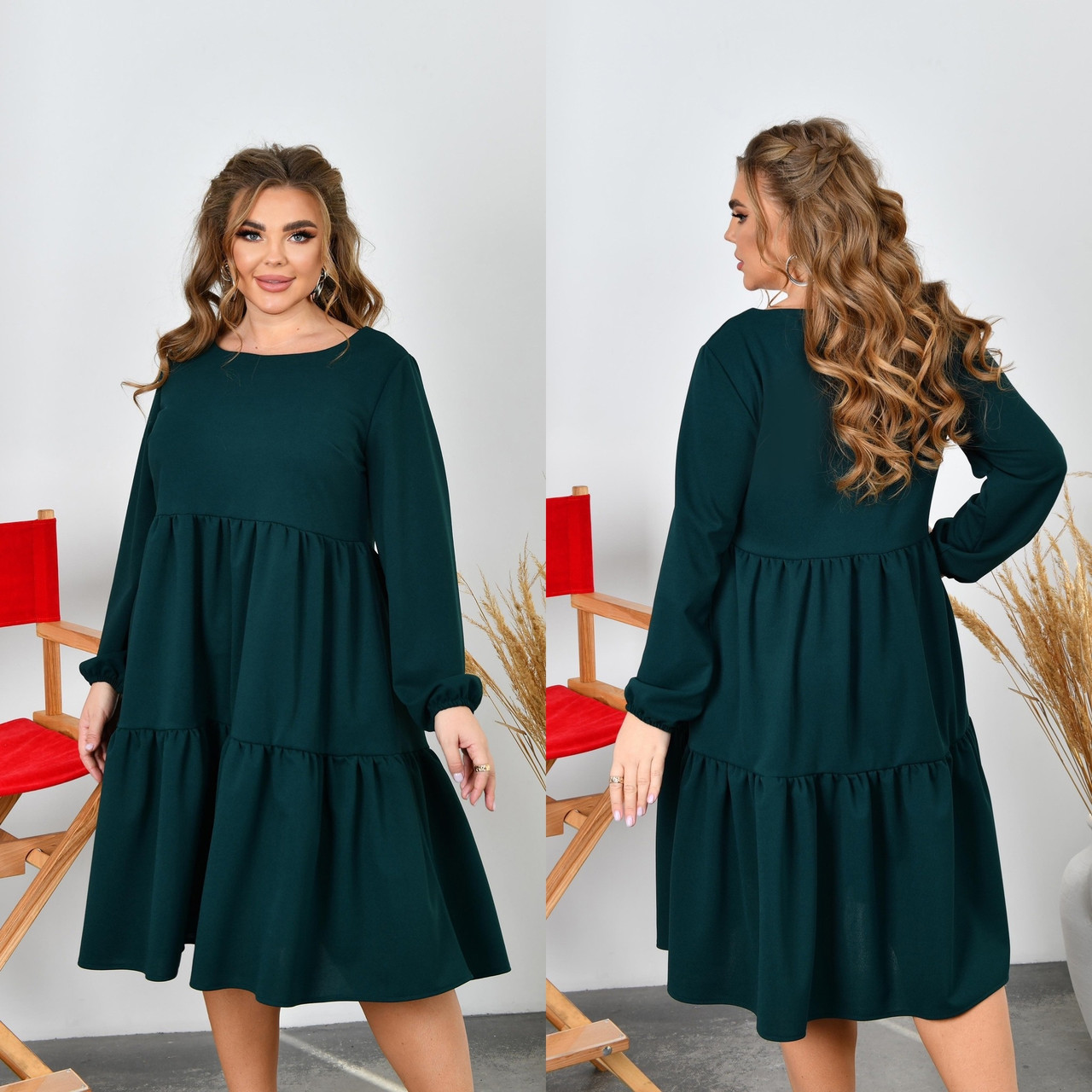 Сукня вільного крою у великому розмірі Розміри: 48-50, 52-54, 56-58, 60-62, 64-66