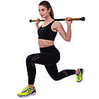 Палка гімнастична Бодібар Body Bar Zelart FI-2611-2 вага 2кг чорний-жовтий, фото 5