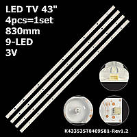 LED подсветка TV 43" K433535T0409581-Rev1.2 VINGA: L43FHD21B Proscan: PLDED4331A UTOK: 43FHD1 1шт.