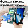 Чохол для Motorola G54 книжка ШКІРЯНИЙ з гаманцем візитницею ремінцем підставкою протиударний "LINERO", фото 6