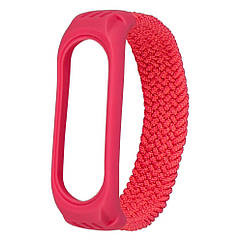 DR Ремінець нейлоновий Braided rope для Xiaomi Mi Band 3/4/5/6 розмір L рожевий