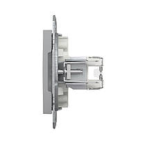 Розетка комп'ютерна Schneider Electric Asfora алюміній подвійна RJ45 UTP 5E внутрішня EPH4400161, фото 5